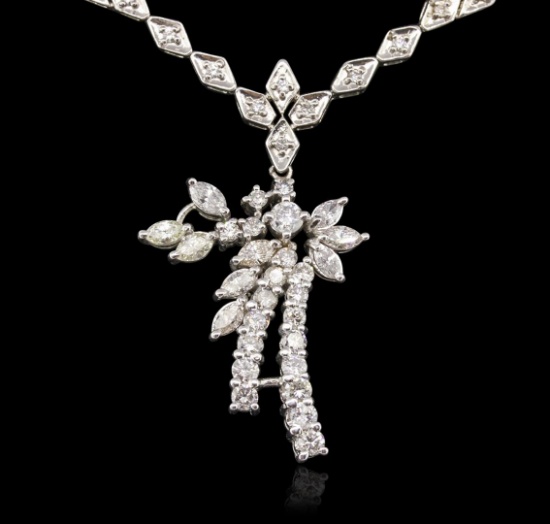 14KT White Gold 3.82 ctw Diamond Necklace