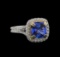 14KT Two-Tone Gold 4.29 ctw Tanzanite and Diamond Ring