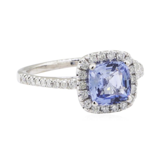 1.96 ctw Sapphire and Diamond Ring - 14KT White Gold