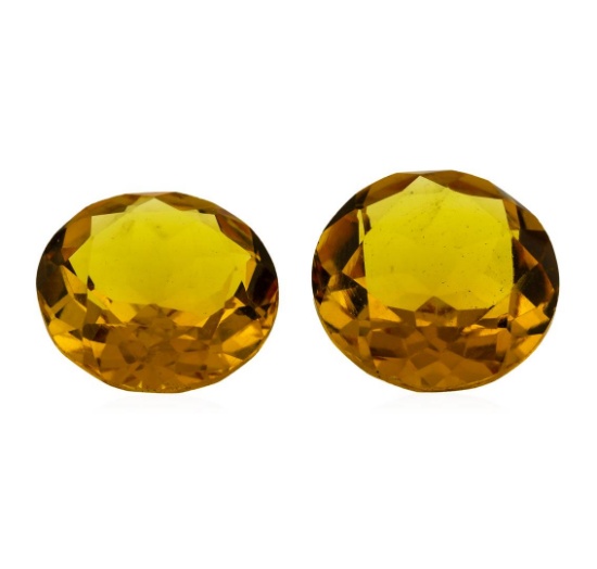 9.64 ctw.Natural Round Cut Citrine Quartz Parcel of Two