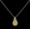 EGL USA Cert 1.28 ctw VS1 Fancy Yellow Diamond Pendant With Chain - Platinum