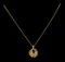 4.35 ctw Citrine and Diamond Pendant With Chain - 14KT Yellow Gold