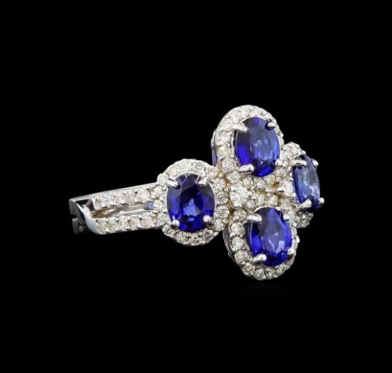 14KT White Gold 1.90 ctw Sapphire and Diamond Ring