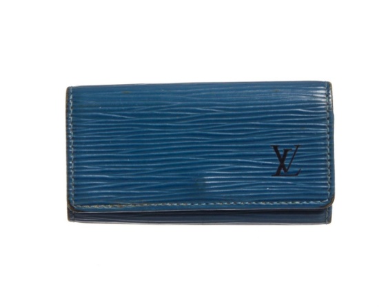 Louis Vuitton Blue Epi Leather 4 Key Holder