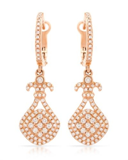 14k Rose Gold 0.75CTW Diamond Earrings, (I1/I)