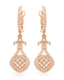 14k Rose Gold 0.75CTW Diamond Earrings, (I1/I)
