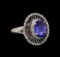 14KT White Gold 1.80 ctw Tanzanite and Diamond Ring