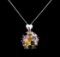 12.00 ctw Tourmaline Pendant with Chain - 14KT White Gold