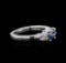 14KT White Gold 1.01 ctw Blue Diamond Ring