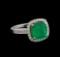14KT Two-Tone Gold 3.85 ctw Emerald and Diamond Ring