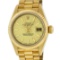 Rolex Ladies 18K Yellow Gold Champagne Index Datejust President Wristwatch With