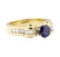 1.89 ctw Blue Sapphire And Diamond Ring - 14KT Yellow Gold