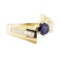 1.31 ctw Blue Sapphire and Diamond Ring - 14KT Yellow Gold