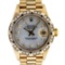 Rolex Ladies 18K Yellow Gold MOP Diamond President Wristwatch With Watch Winder