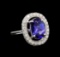 14KT White Gold 2.96 ctw Tanzanite and Diamond Ring