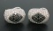 18k Solid White Gold 3.60 ctw White & Black Diamond Drenched Dome Button Earring