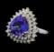 5.79 ctw Tanzanite and Diamond Ring - 14KT White Gold