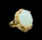 14KT Yellow Gold 4.68 ctw Opal and Diamond Ring