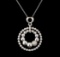 0.12 ctw Diamond Pendant With Chain - 14KT White Gold