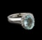 2.8 ctw Aquamarine and Diamond Ring - 14KT White Gold