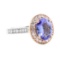 2.69 ctw Sapphire And Diamond Ring - 14KT White And Rose Gold