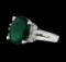 5.53 ctw Emerald and Diamond Ring - 14KT White Gold