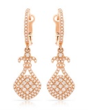 14k Rose Gold 0.75CTW Diamond Earrings, (I1/I)