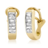 14k Yellow Gold 0.50CTW Diamond Earrings, (H-I)