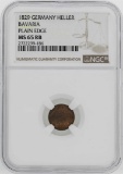 1829 Germany Bavaria Heller Coin NGC MS65RB
