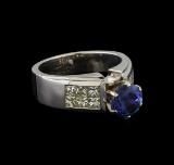 14KT White Gold 1.92 ctw Tanzanite and Diamond Ring