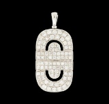 1.36 ctw Diamond Pendant - 18KT White Gold