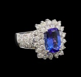 14KT White Gold 3.06 ctw Tanzanite and Diamond Ring