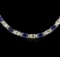 14KT White Gold 28.08 ctw Sapphire and Diamond Necklace