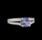 1.48 ctw Tanzanite and Diamond Ring - 14KT White Gold