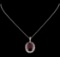 18.81 ctw Ruby and Diamond Pendant With Chain - 14KT White Gold