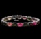 42.06 ctw Multi Color Tourmaline Bracelet - 14KT White Gold