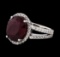 7.41 ctw Ruby and Diamond Ring - 14KT White Gold