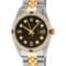 Rolex Mens 2 Tone 14K Brown Diamond & Ruby 36MM Datejust Wristwatch