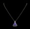 9.36 ctw Tanzanite and Diamond Pendant With Chain - 14KT White Gold