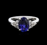 14KT White Gold 2.26 ctw Tanzanite and Diamond Ring