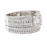 1.63 ctw Diamond Ring And Band - 14KT White Gold