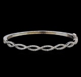 0.94 ctw Diamond Bangle Bracelet - 14KT White Gold