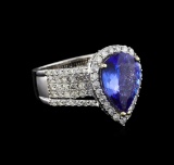 14KT White Gold 4.81 ctw Tanzanite and Diamond Ring