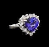 8.00 ctw Tanzanite and Diamond Ring - 14KT White Gold