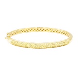 4.10 ctw Yellow Sapphire Bangle Bracelet - 18KT Yellow Gold