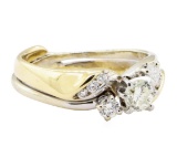 1.00 ctw Diamond Two-Tone Wedding Set - 14KT Yellow and White Gold