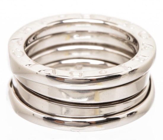 Bvlgari 18K White Gold B.zero1 Double Ring 48