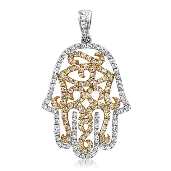 18k Gold 0.87CTW Diamond Pendant, (SI1 /G-H)