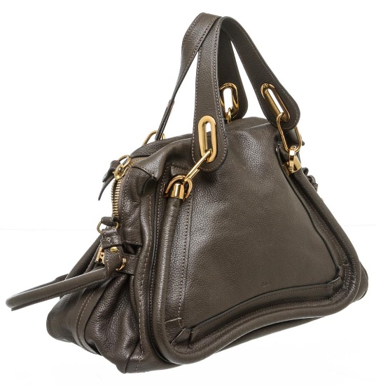 Chloe Brown Leather Paraty Medium Satchel Handbag