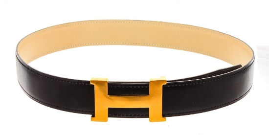 Hermes Black White Reversible H 32MM Belt Kit